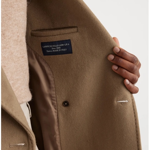 Italian Wool Camel Double-Breasted Coat - Picture 5 of 16